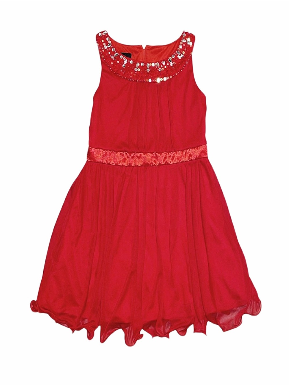 BY & BY Girl's Red Fancy Sleeveless Dress Size 12